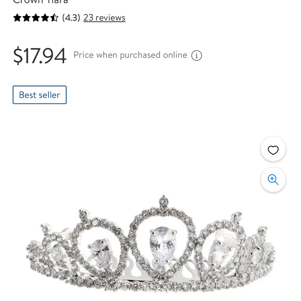 Believe by Brilliance Fine Silver Plate Cubic Zirconia Mini crown tiara